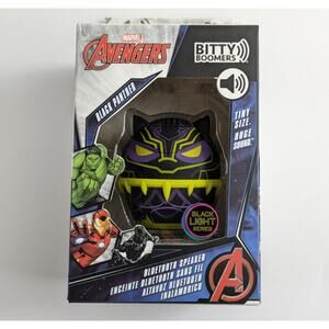 MARVEL Bitty Boomers Black Panther Black Light Mini Bluetooth Speaker NEW SEALED